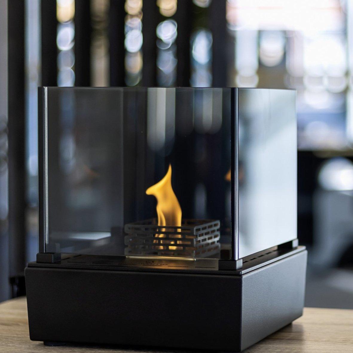 Decoflame Outdoor Net Zero Manual Nice Tower Freestanding Black Ethanol Fireplace