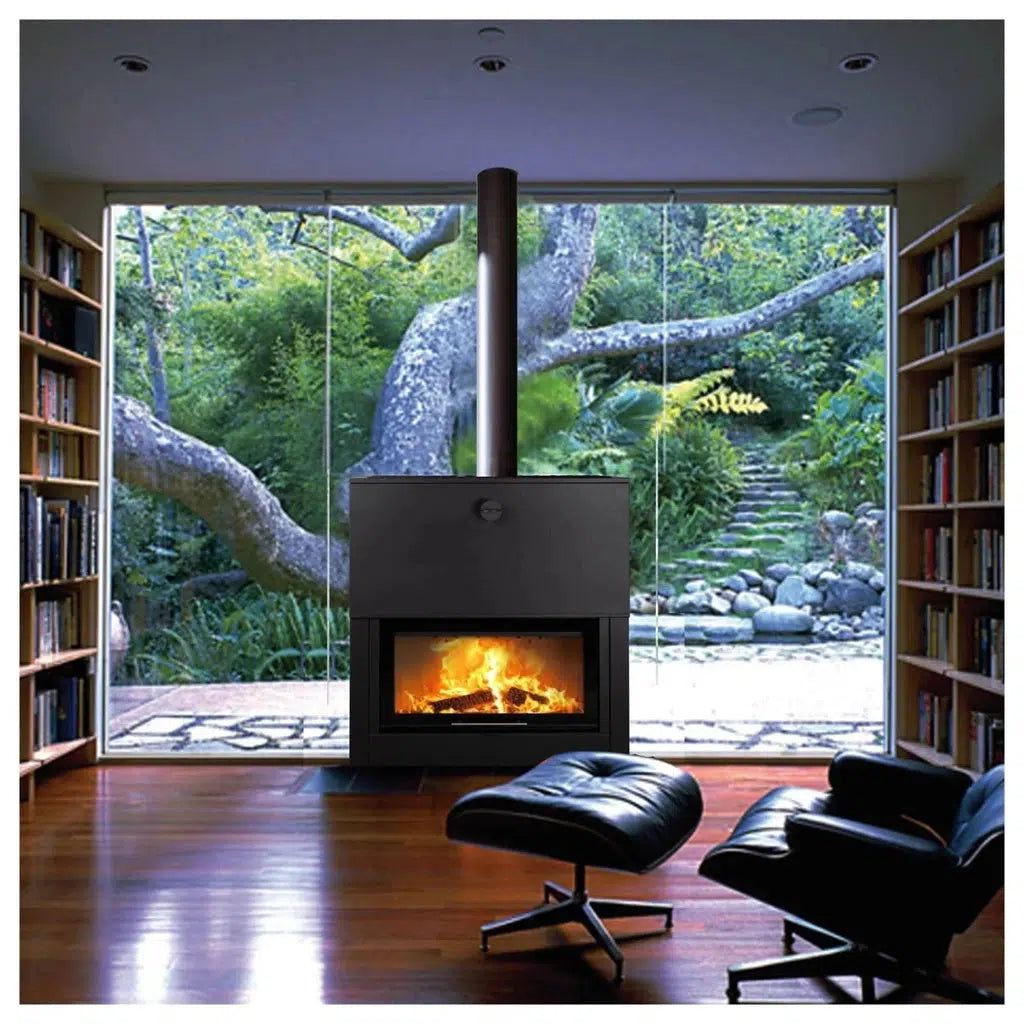Domina Low Lift Up Door Wood Fireplace
