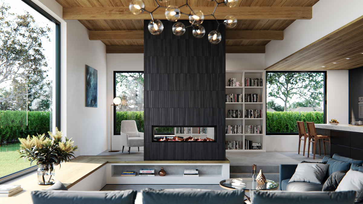 Real Flame Element 1200 Double Sided Gas Fireplace