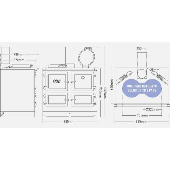 Esse 1000W Wood Cooker