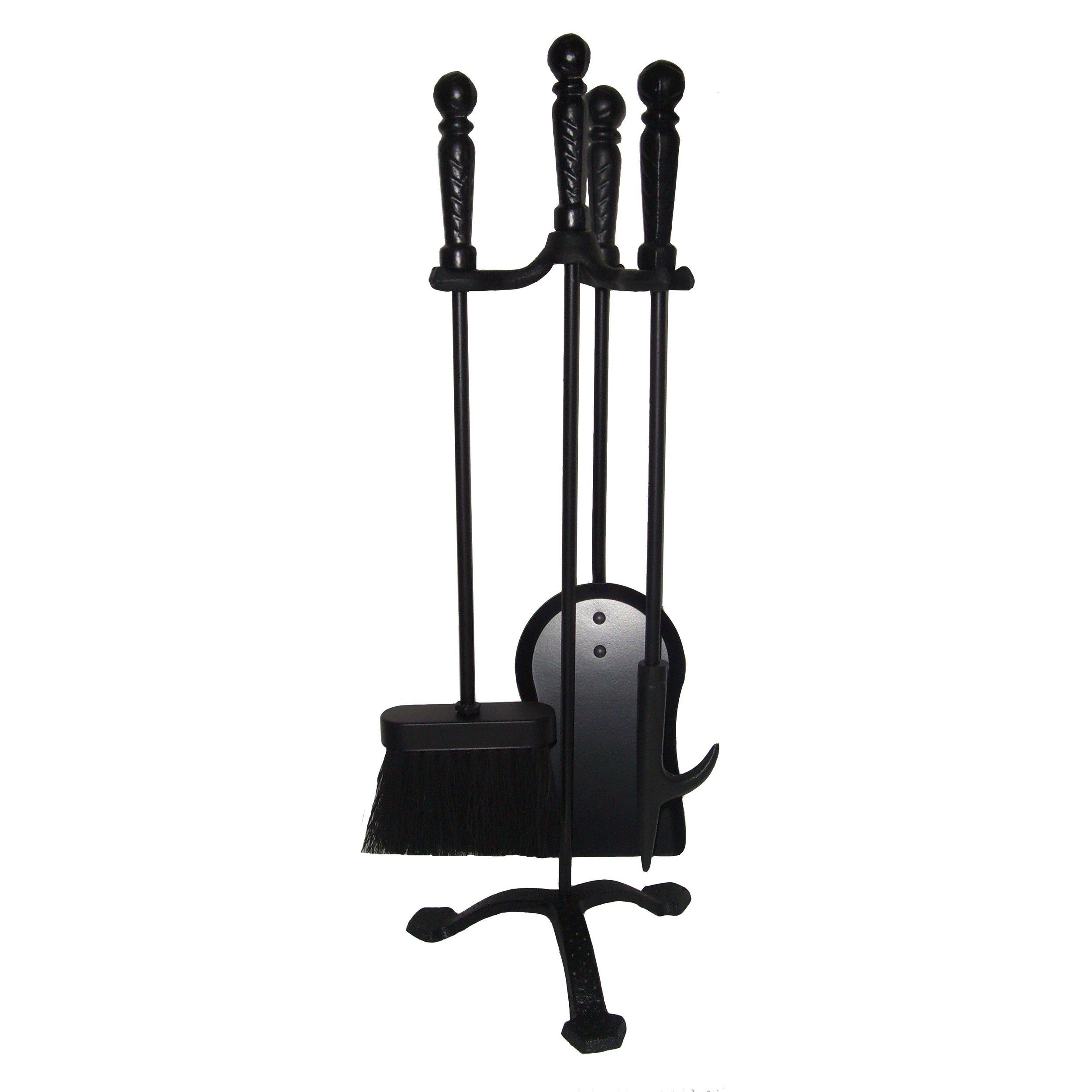 Fire Tool Set 3 Piece + Stand - Black 56cm