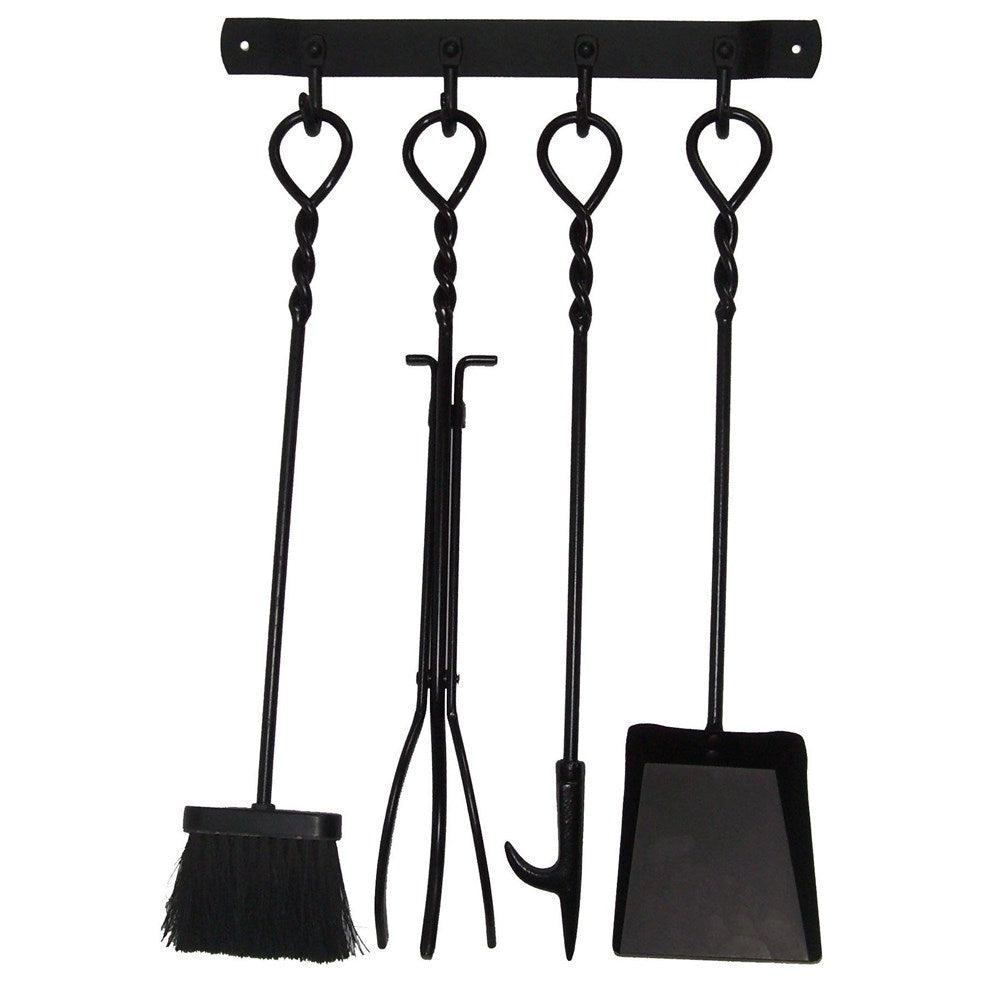 Fire Tool Set 4 Piece Wall Mounted 53cm