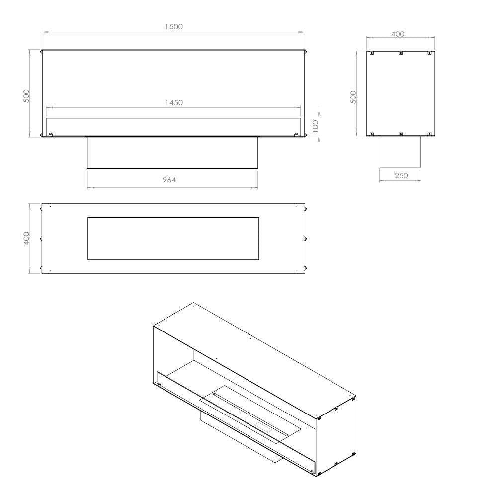 Foco One 1500 Ethanol Fireplace (Made to Order)