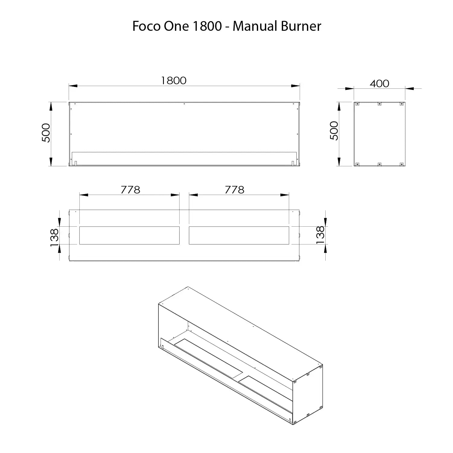 Foco One 1800 Ethanol Fireplace (Made to Order)