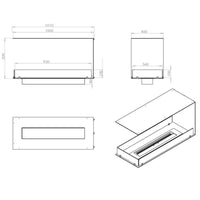 Foco Room Divider 1000 Triple Sided Ethanol Fireplace