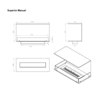 Foco Three 1000 Triple Sided Ethanol Fireplace