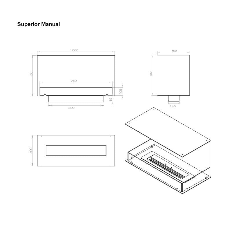 Foco Three 1000 Triple Sided Ethanol Fireplace