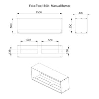 Foco Two 1500 Double Sided Ethanol Fireplace (Made to Order)