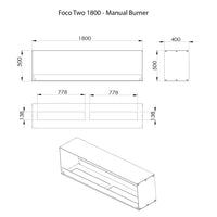 Foco Two 1800 Double Sided Ethanol Fireplace (Made to Order)