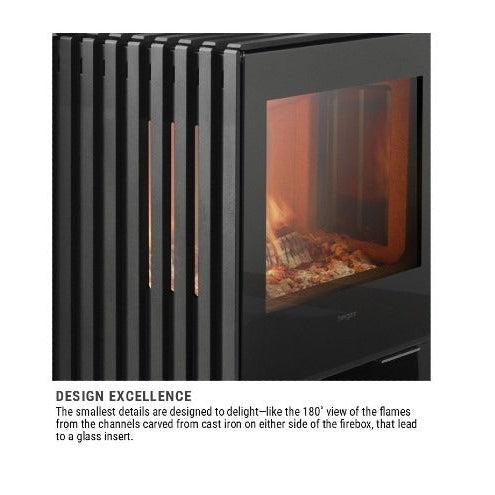 Hergom Glance L Freestanding Wood Fireplace w Legs