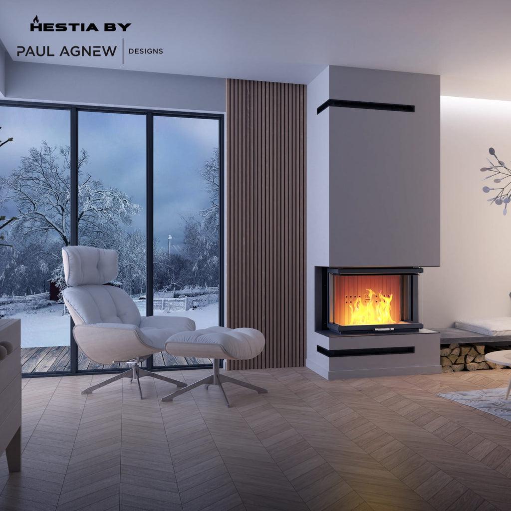 Hestia 1000 Guillotine Bay Wood Fireplace