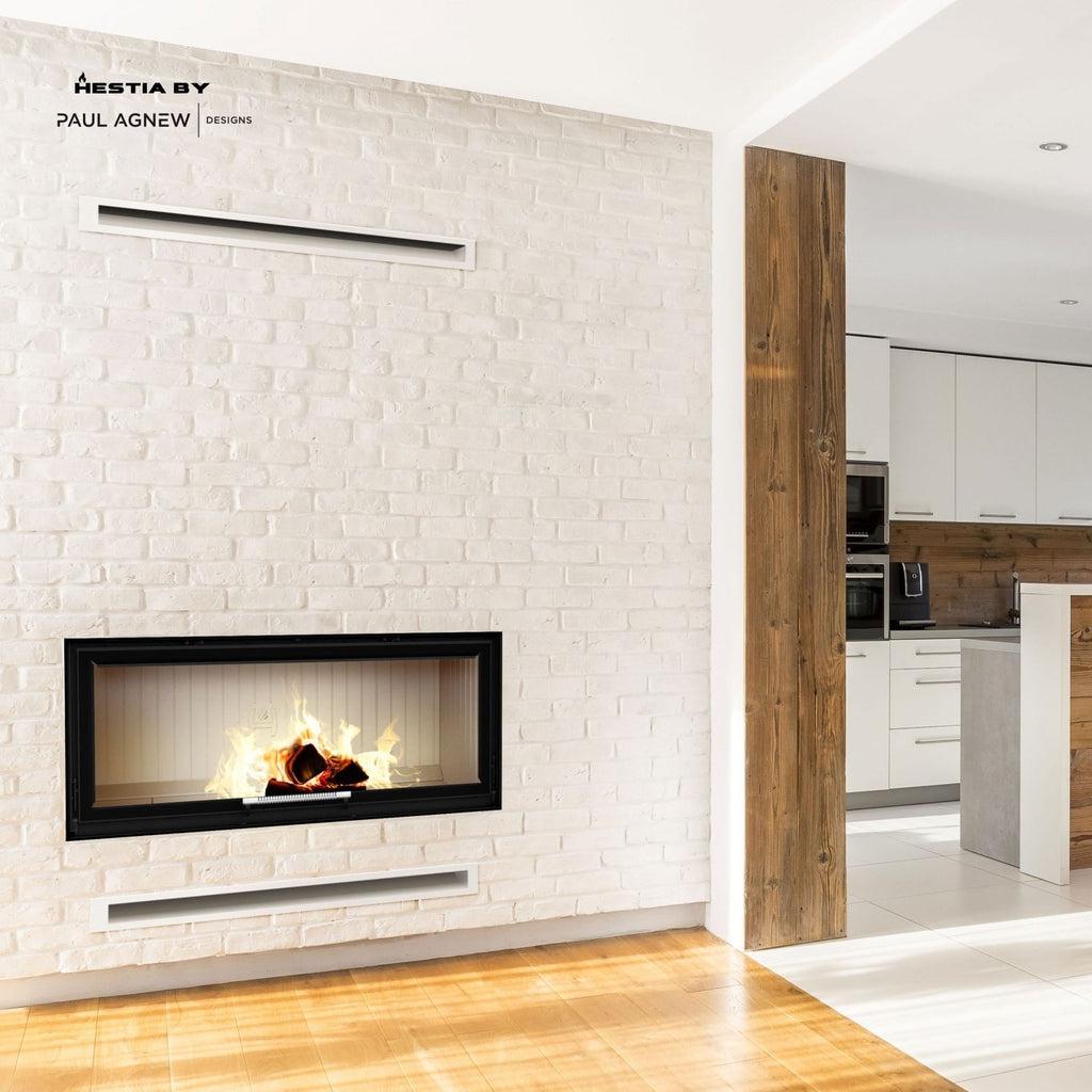 Hestia 1200 Guillotine Glass Fronted Wood Fireplace