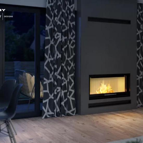Hestia 1400 Guillotine Glass Fronted Wood Fireplace