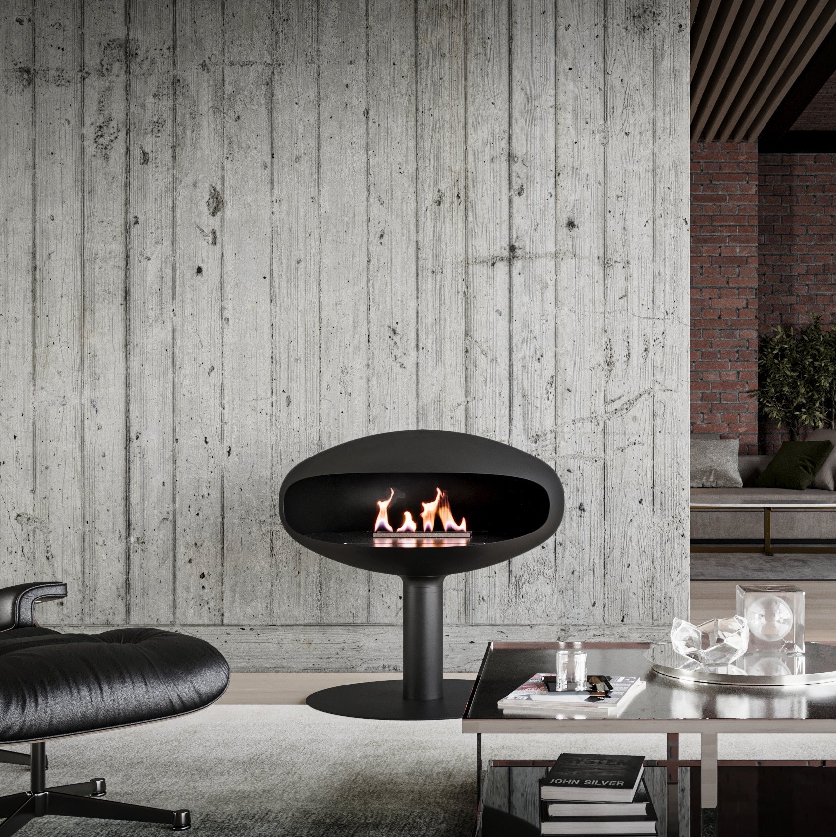 Iconic 900 Pedestal Ethanol Fireplace