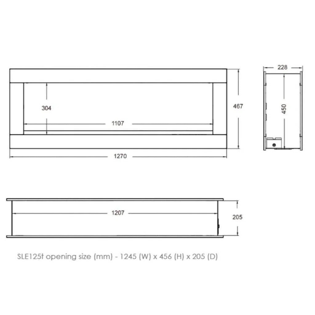 Ilektro 1250 2kW Tunnel Electric Fireplace