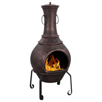 Argon Cast Iron Chiminea - Antique Copper