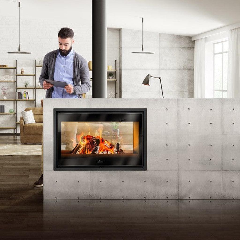 Lacunza Nickel 800 Double Sided In-Built Wood Fireplace