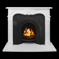 Louis XV Chateau Marble Mantle White