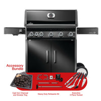 Napoleon Rogue PRO 625 LPG Gas BBQ with Infrared Side Burner Bundle