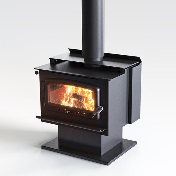 Nectre Mega Wood Fireplace with Pedestal & Fan