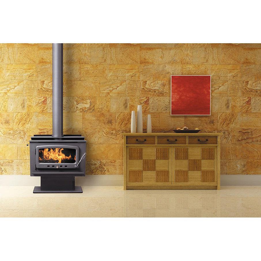 Nectre Mk2 Wood Fireplace with Pedestal & Fan