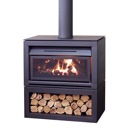 Nectre N900 Inbuilt Wood Fireplace with Flue Kit & Remote Control Fan