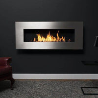 Nero 1150 Ethanol Fireplace With Stainless Steel Fascia