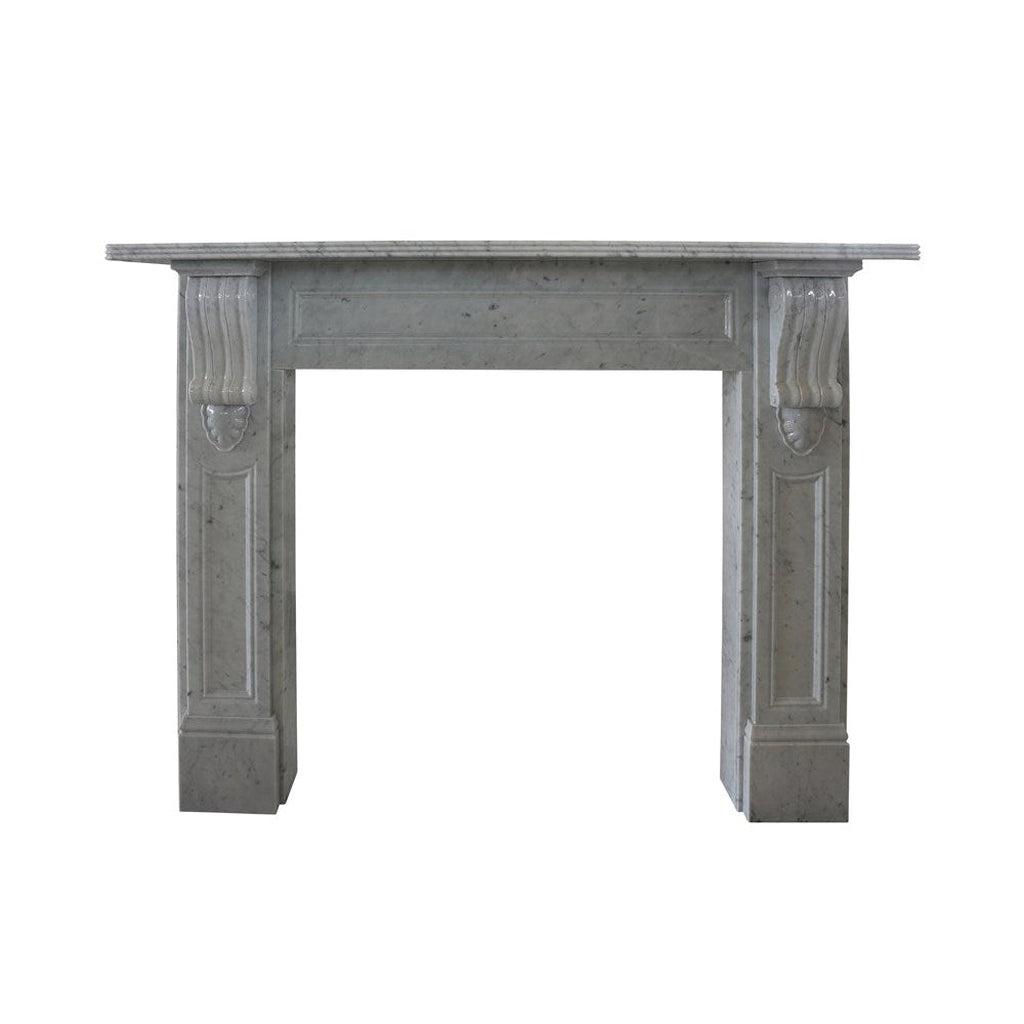 New William IV Italian Carrara Marble Mantel