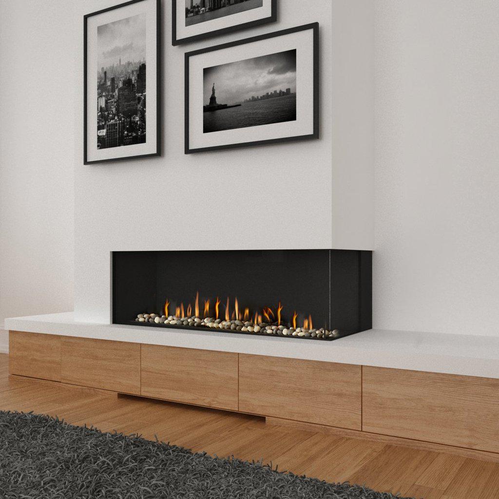 Ortal Corner LS 130 Double Glass Gas Fireplace