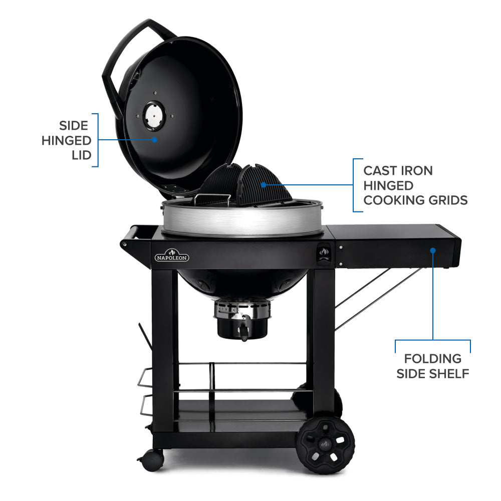 Napoleon PRO22 Charcoal Kettle BBQ Grill with Cart