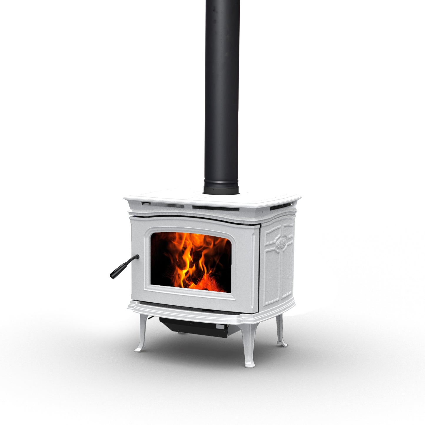 Pacific Energy Alderlea T4 LE2 Ivory Enamel Freestanding Wood Fireplace