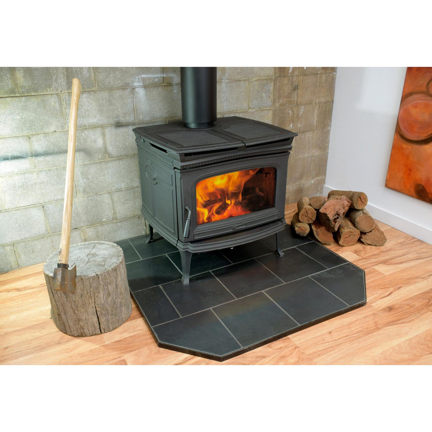 Pacific Energy Alderlea T5 Metallic Black Freestanding Wood Fireplace