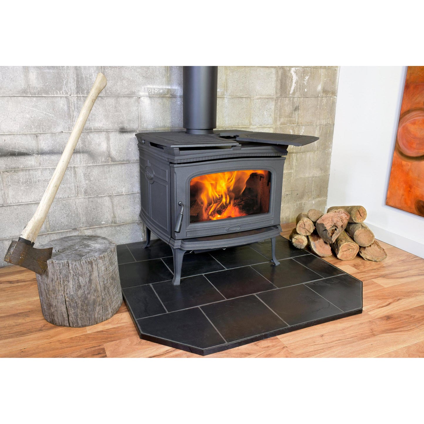 Pacific Energy Alderlea T5 Metallic Black Freestanding Wood Fireplace