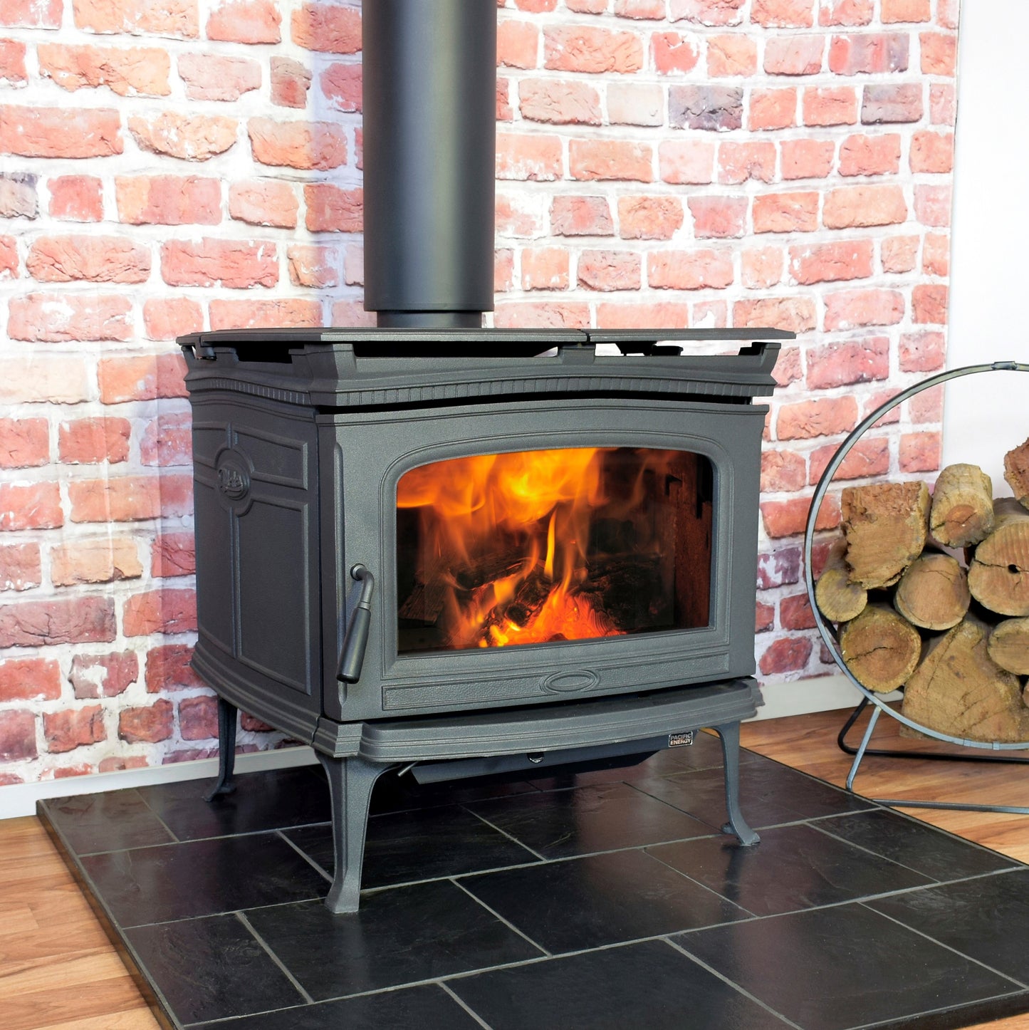 Pacific Energy Alderlea T5 Metallic Black Freestanding Wood Fireplace