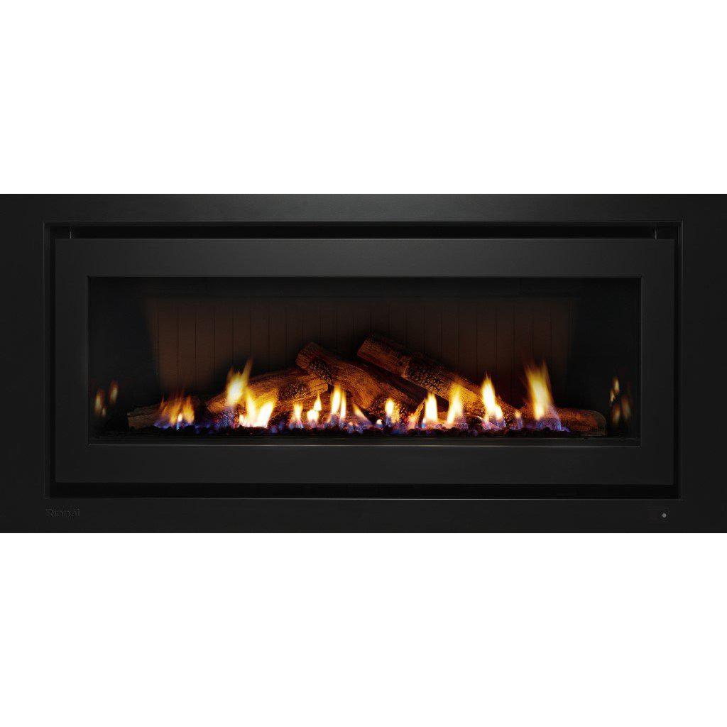 Rinnai 1250 Log Set Black Gas Fireplace