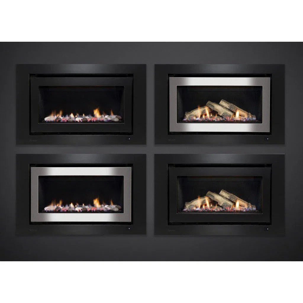 Rinnai 950 Ceramic Stones Black Gas Fireplace