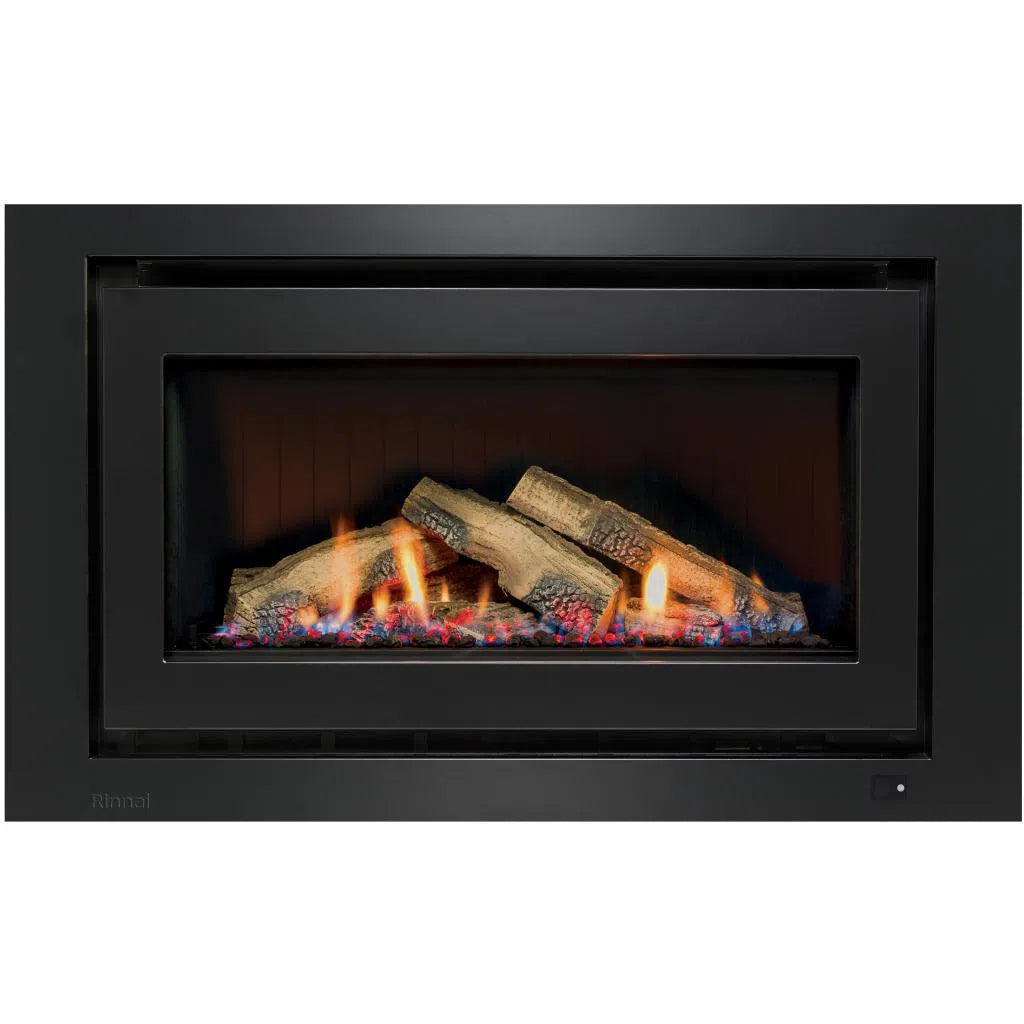 Rinnai 950 Log Set Black Gas Fireplace