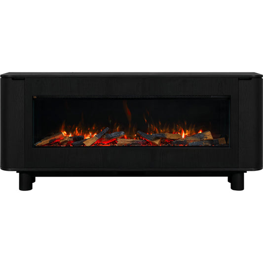 Rinnai ES1000 1.8kW Electric Fireplace with Ashton 1800mm Black Cabinet