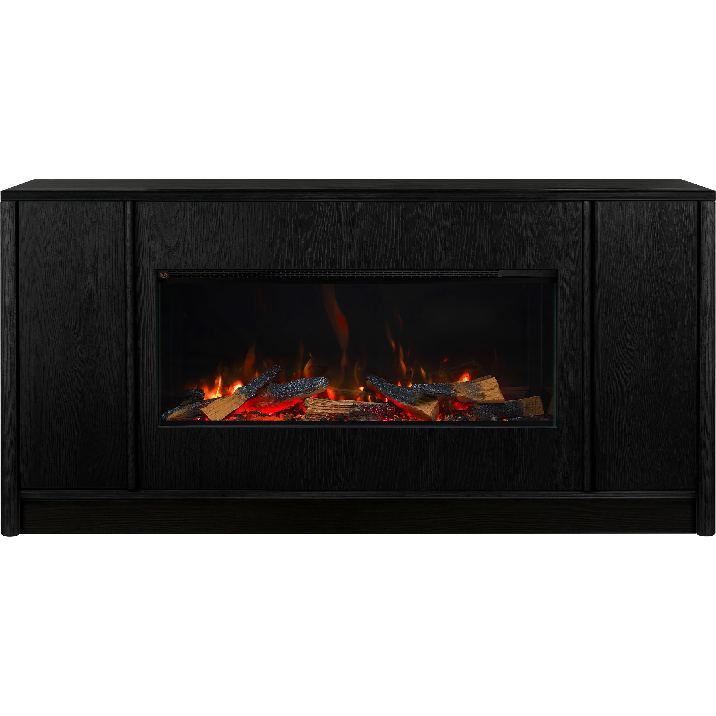 Rinnai ES1000 1.8kW Electric Fireplace with Grange 1800mm Black Cabinet
