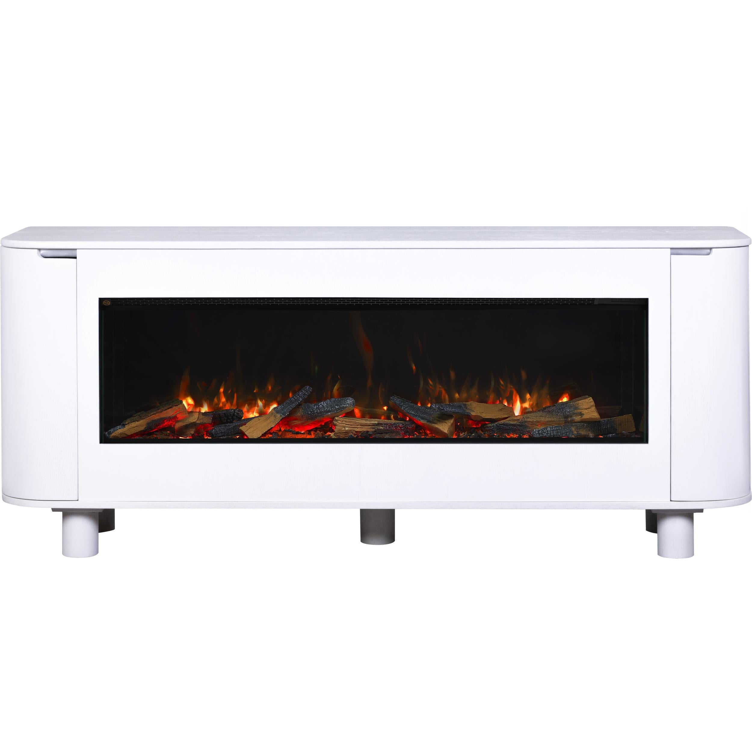 Rinnai ES1500 1.8kW Electric Fireplace with Ashton 2100mm White Cabinet