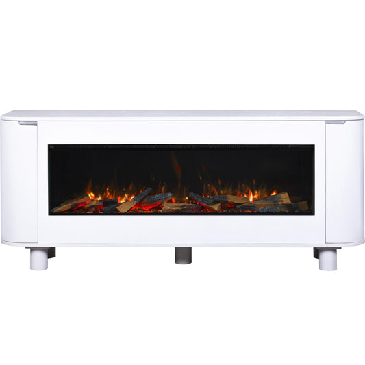 Rinnai ES1500 1.8kW Electric Fireplace with Ashton 2100mm White Cabinet