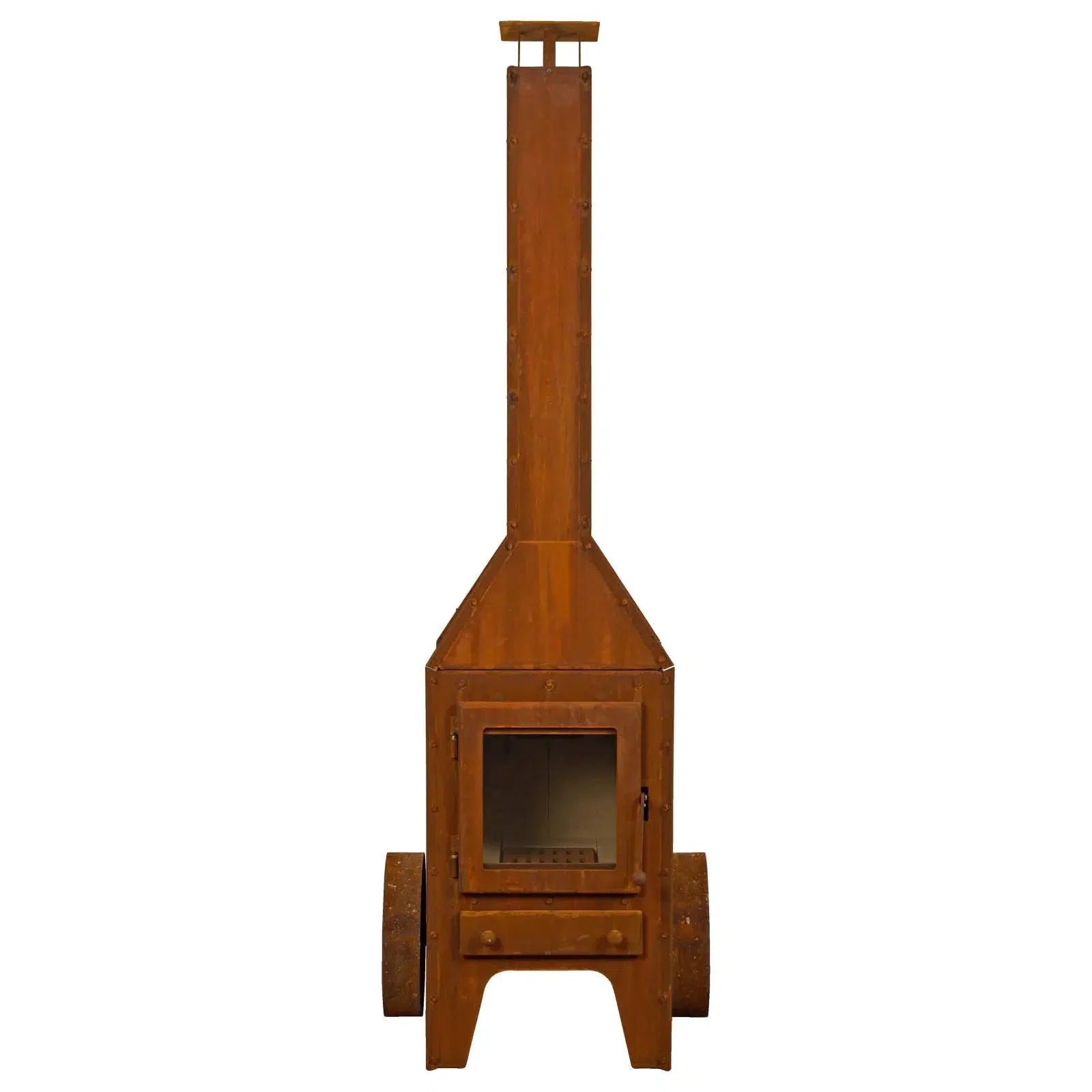 Rubic Corten Steel Rusty Wood Fireplace