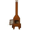 Rubic Corten Steel Rusty Wood Fireplace