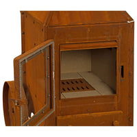 Rubic Corten Steel Rusty Wood Fireplace