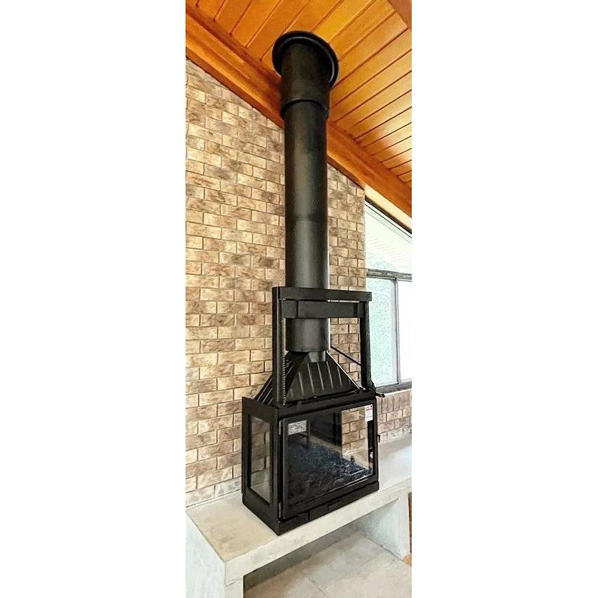 SEGUIN MULTIVISION 8000 (with two short side glass and swing door) Triple Sided Wood Fireplace