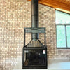 SEGUIN MULTIVISION 8000 (with two short side glass and swing door) Triple Sided Wood Fireplace