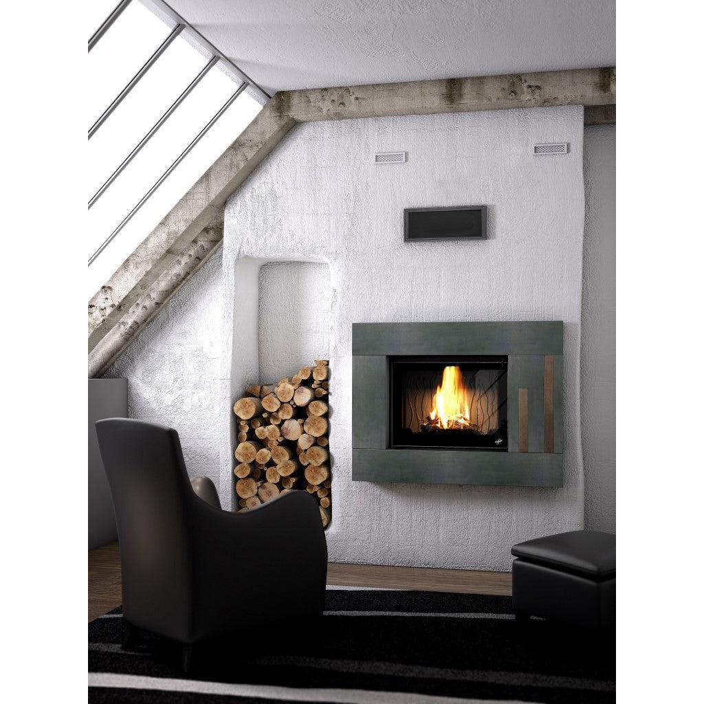 Seguin Europa 7 Wood Fireplace With Black Line Glass & Swing Door