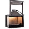 Seguin Europa 7 Wood Fireplace With Left Sided Glass, Black Line Glass & Lift