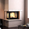 Seguin Europa 7 Wood Fireplace With Left Sided Glass, Black Line Glass & Lift