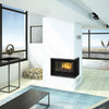 Seguin Europa 7 Wood Fireplace With Right Sided Glass & Black Line Glass & Lift